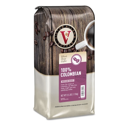 Victor Allen 100% Colombian Whole Bean 2.5lb Bag FG017101